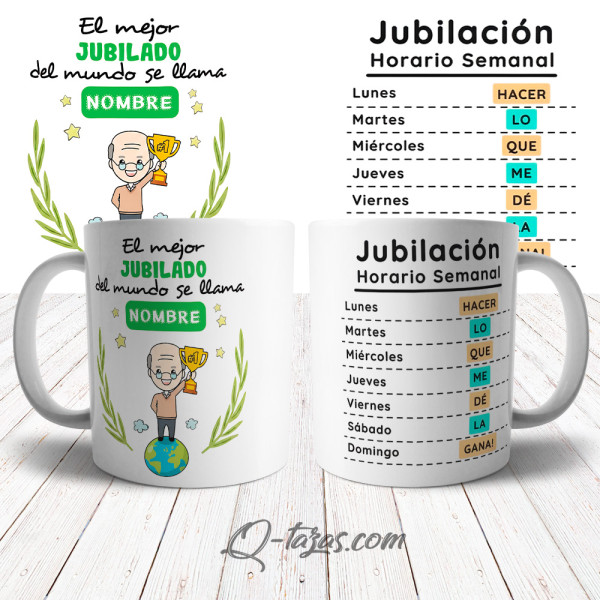 Taza Jubilación con nombre - 001